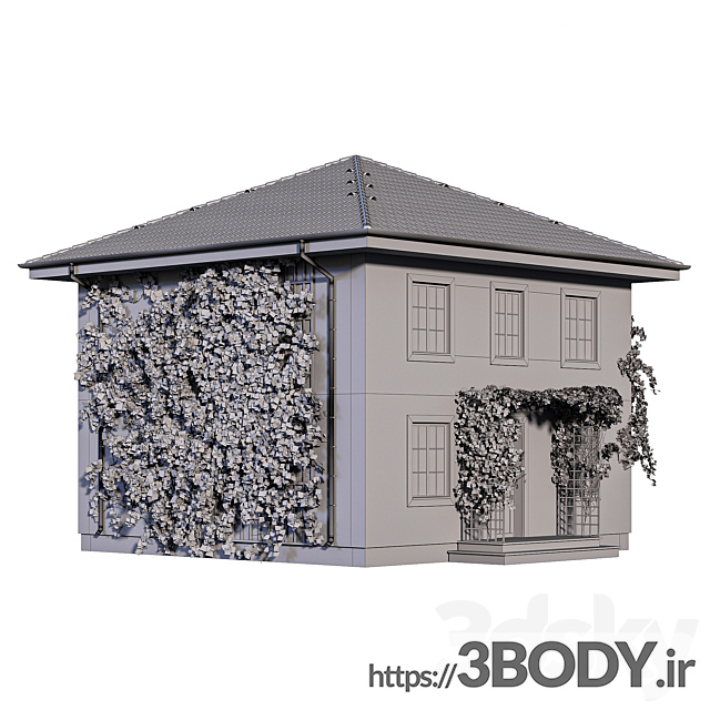 آبجکت سه بعدی خانه دو طبقه با پیچک عکس 5