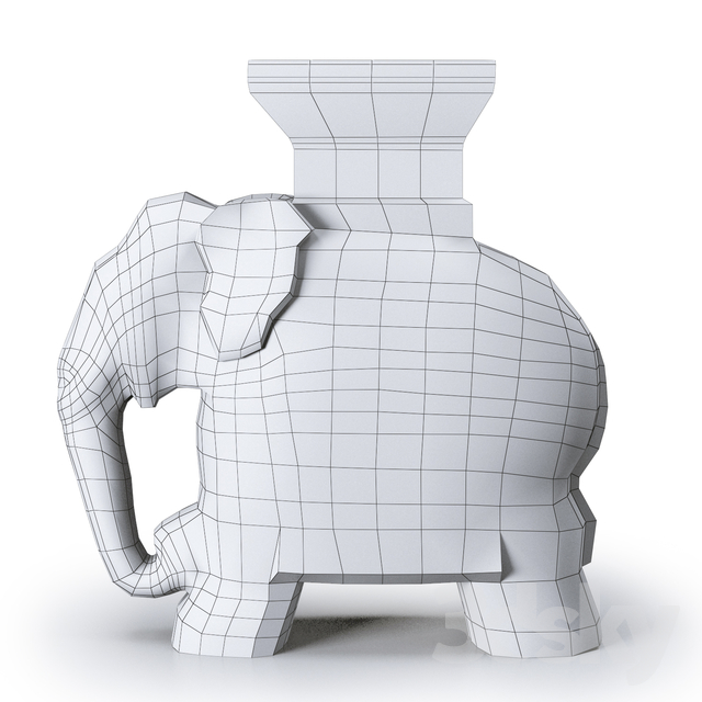 مدل سه بعدی مجسمه فیل عکس 2