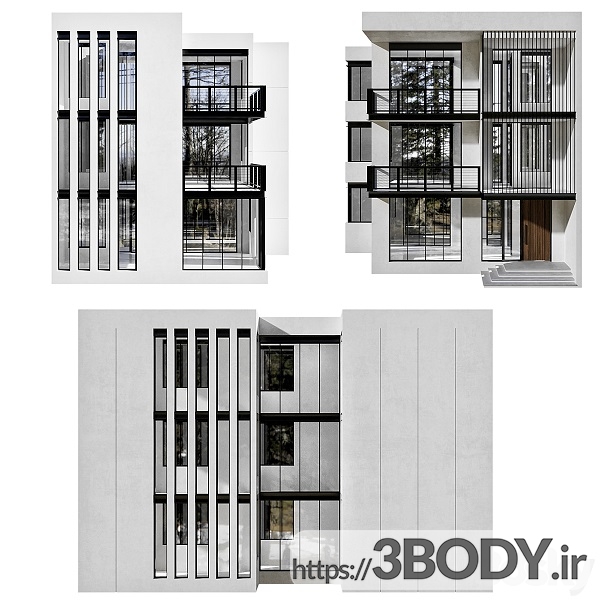 مدل سه بعدی ساختمان مسکونی عکس 3
