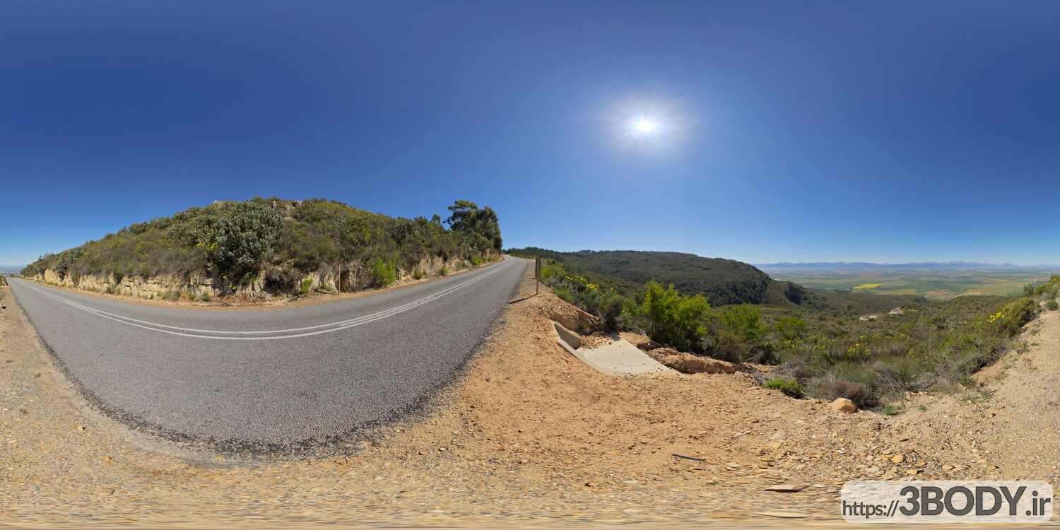 فایل HDRI آسمان و جاده در کوهستان عکس 1