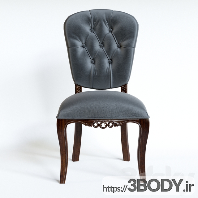 آبجکت سه بعدی صندلی کلاسیک عکس 2