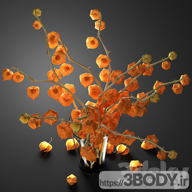 آبجکت سه بعدی گل و گلدان عکس 2