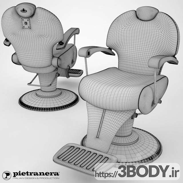 آبجکت سه بعدی صندلی آرایشگاه عکس 2