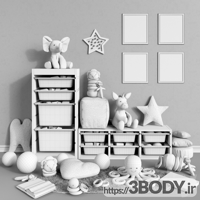 ابجکت ۳ بعدی IKEA-Storage-مبلمان-اسباب بازی-و-دکوراسیون-اتاق-کودک-مجموعه-3 عکس 3