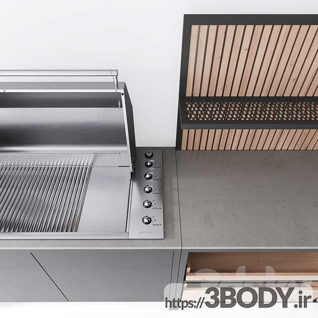 مدل سه بعدی ست کباب پز آشپزخانه Kaufmann برای فضای باز عکس 4