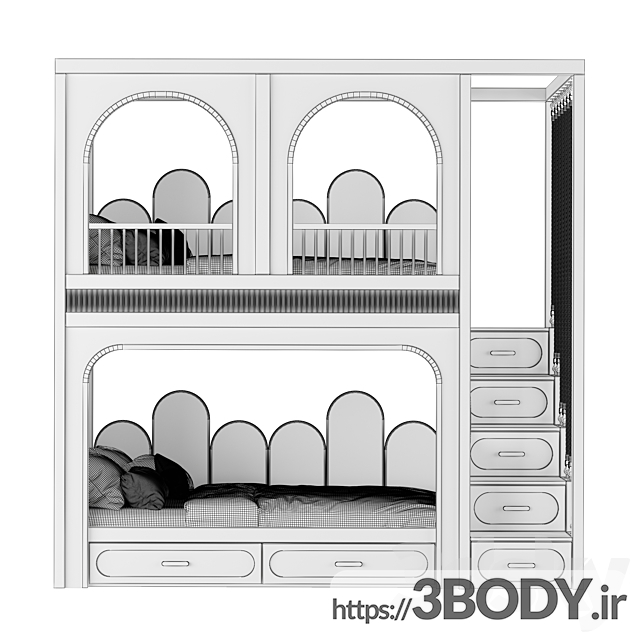  آبجکت سه بعدی لوازم اتاق خواب کودک عکس 2