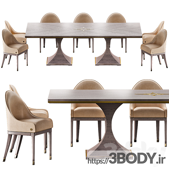 مدل سه بعدی میز و صندلی عکس 1