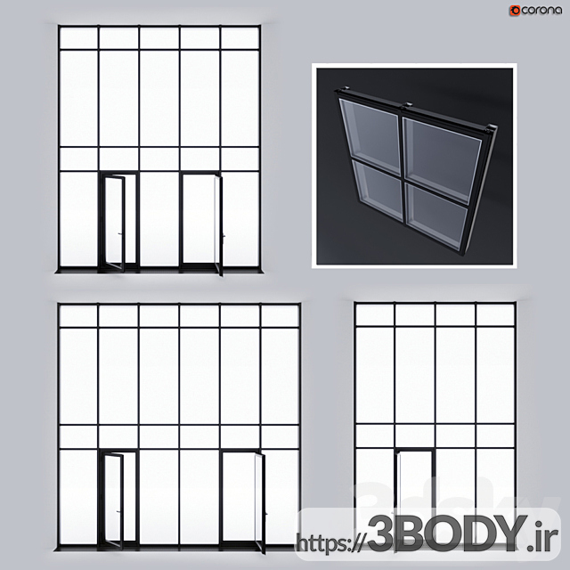 مدل سه بعدی پنجره مدرن عکس 1