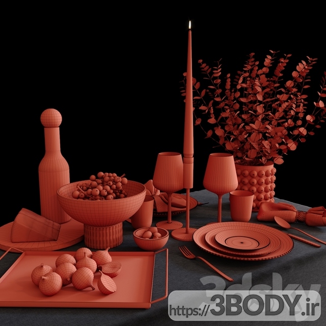مدل سه بعدی میز غذاخوری عکس 2