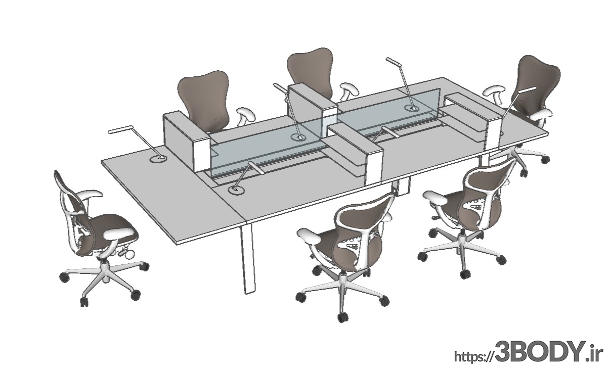 مدل سه بعدی اسکچاپ - میز و صندلی عکس 1