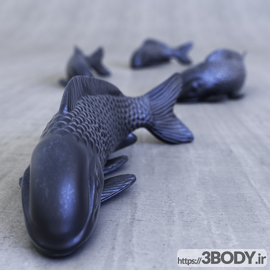 مدل سه بعدی مجسمه ماهی کپور عکس 1