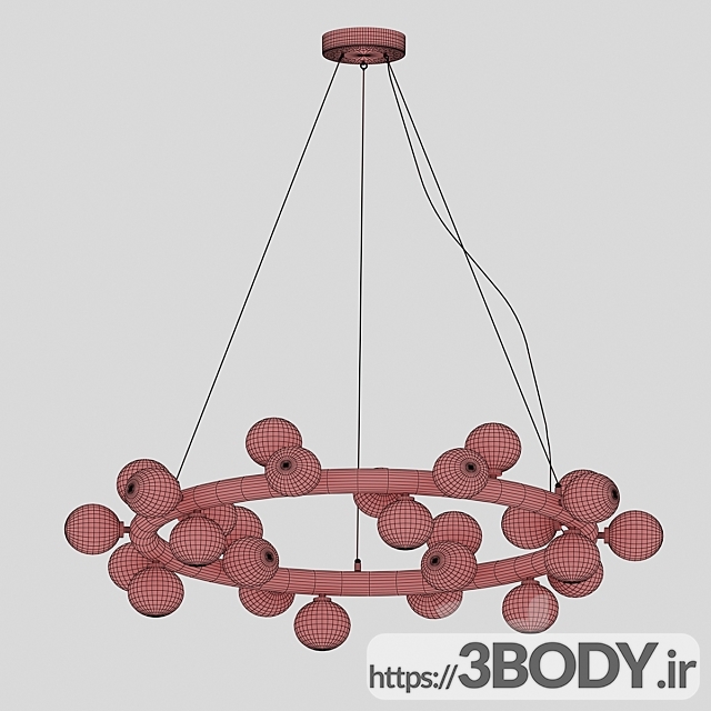 آبجکت سه بعدی لوستر مدرن عکس 3