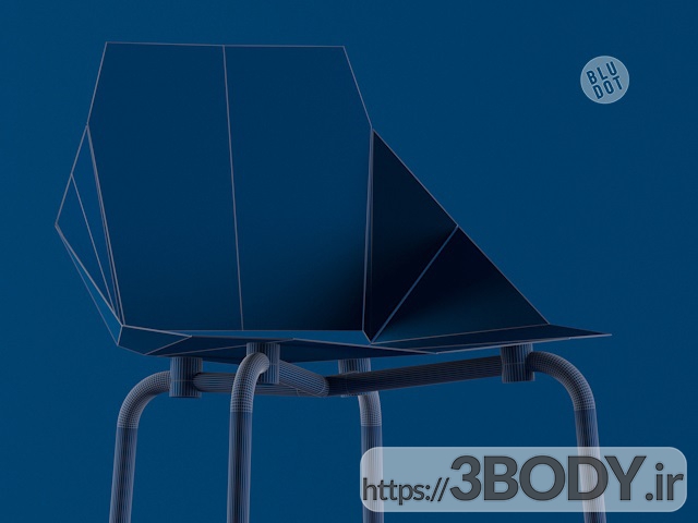 مدل سه بعدی صندلی مسی عکس 3