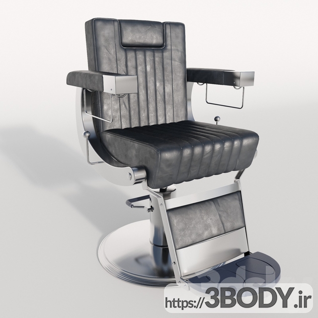 آبجکت سه بعدی صندلی آرایشگری مشکی عکس 1