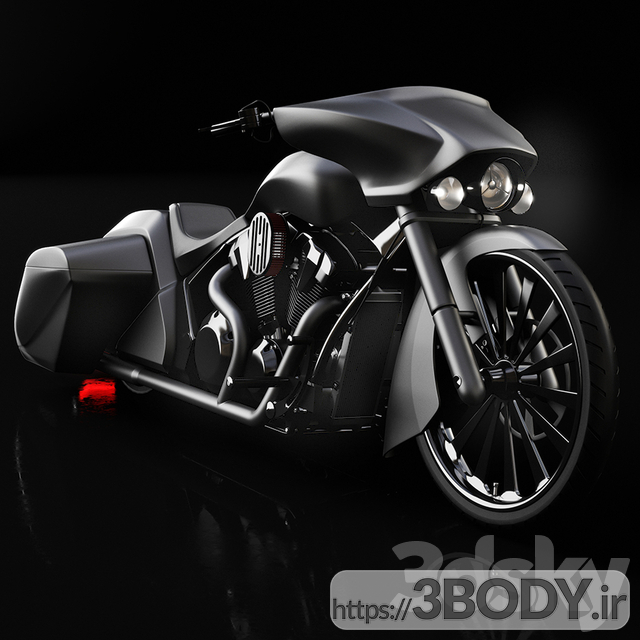 آبجکت سه بعدی موتور سیکلت هوندا اسلمر باگر سیاه عکس 1