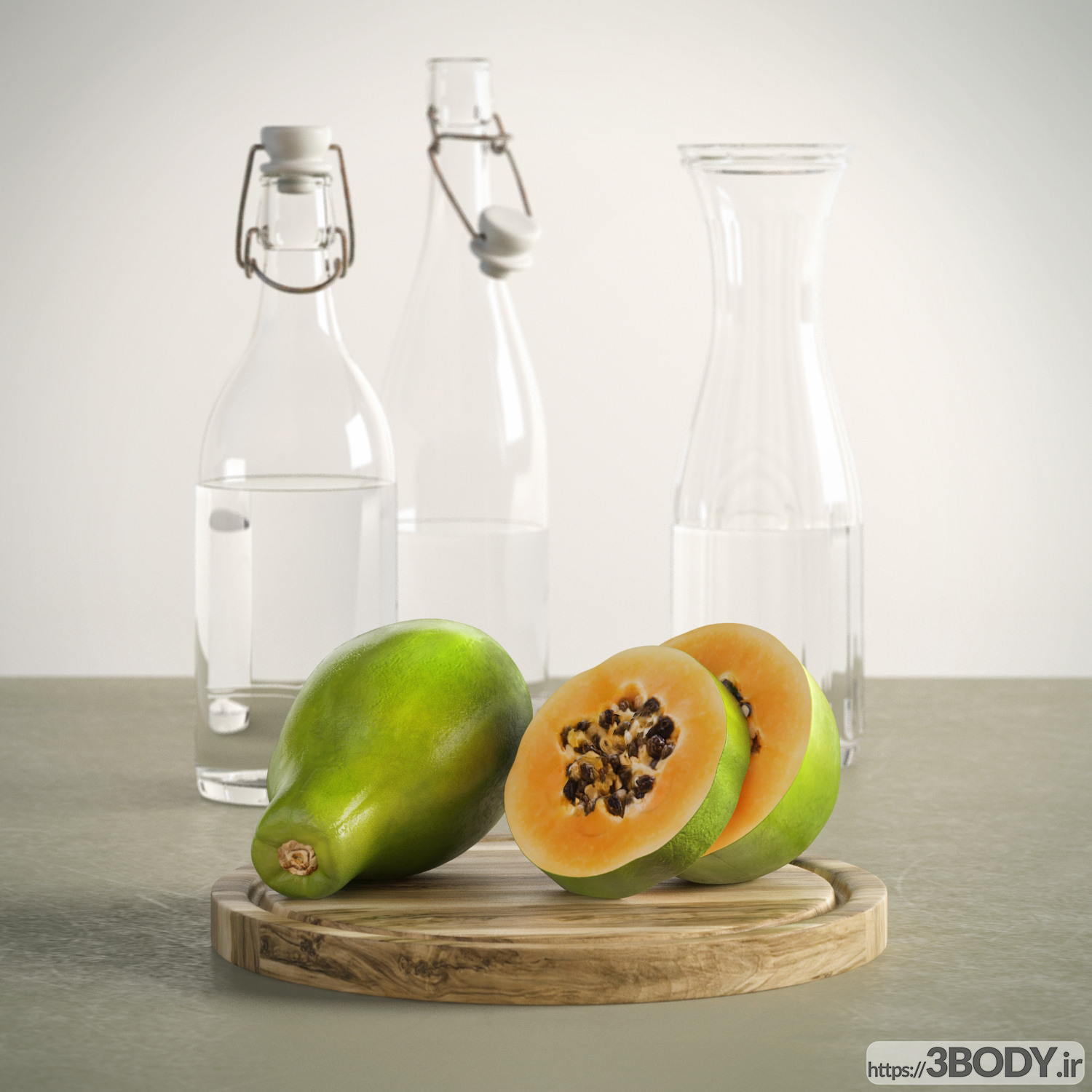 مدل سه بعدی میوه پاپایا عکس 2