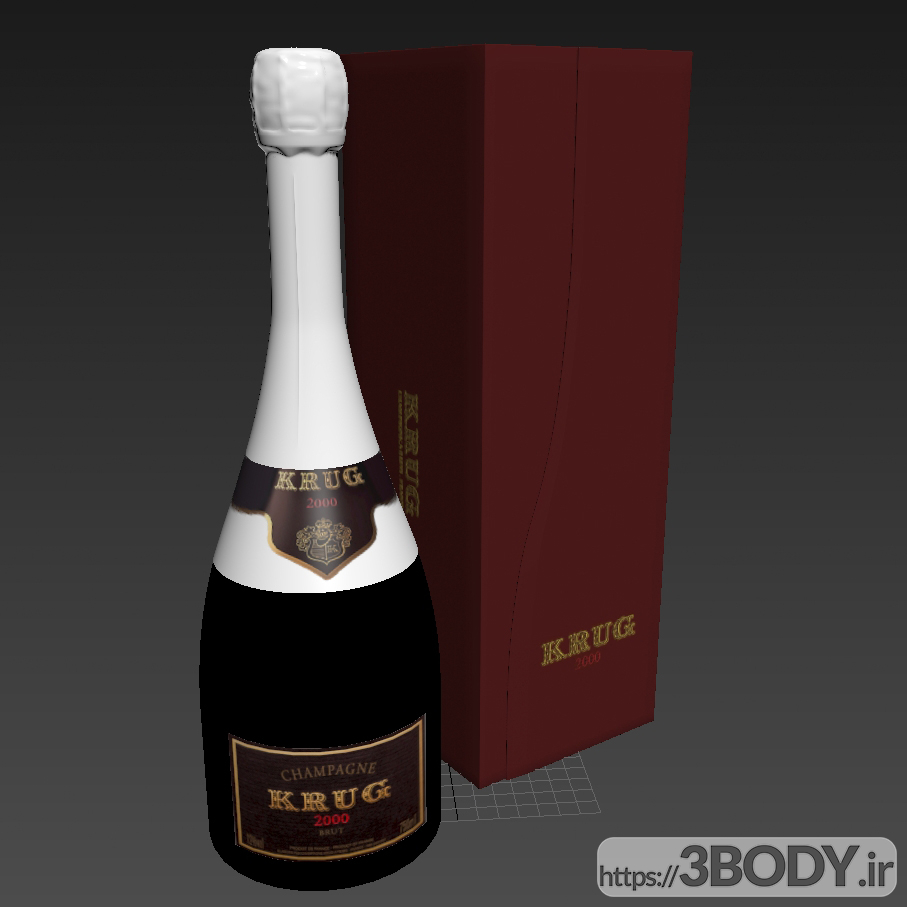 مدل سه بعدی شامپاین با جعبه عکس 2