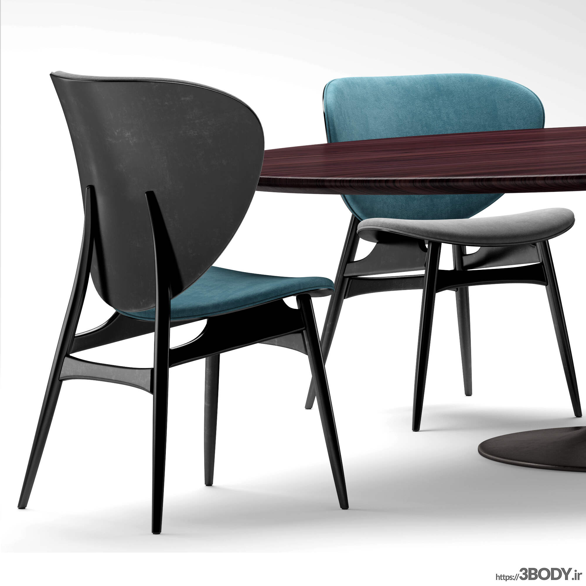 مدل سه بعدی میز و صندلی عکس 2