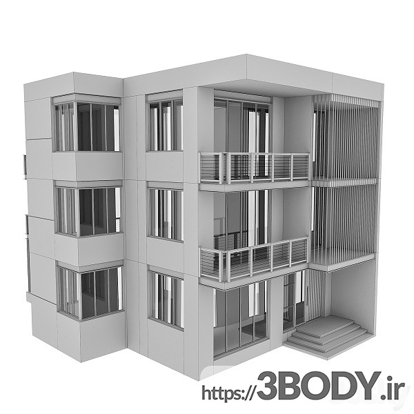مدل سه بعدی ساختمان مسکونی عکس 4