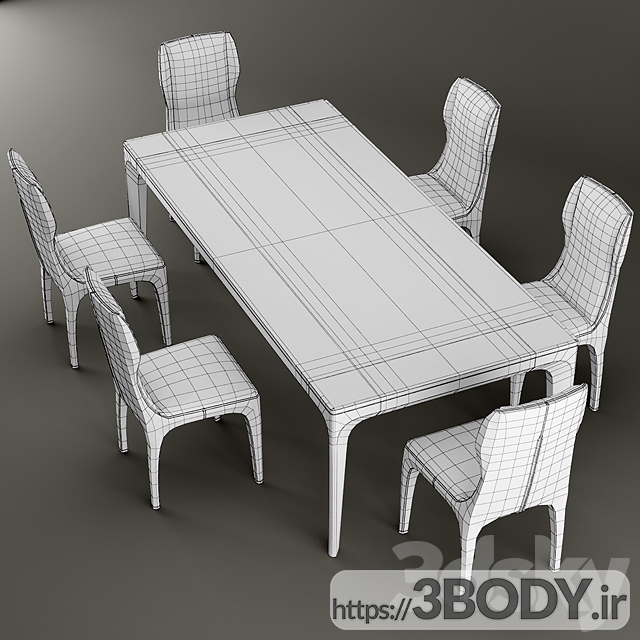 آبجکت سه بعدی   ست میز و صندلی عکس 2