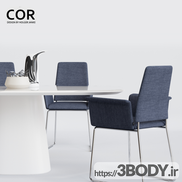 مدل سه بعدی  صندلی COR و میز مخروطی عکس 3