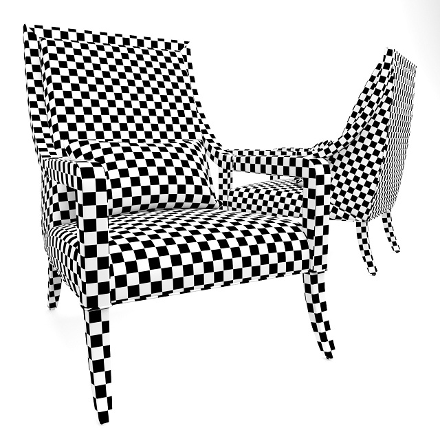 آبجکت سه بعدی صندلی دسته دار عکس 3