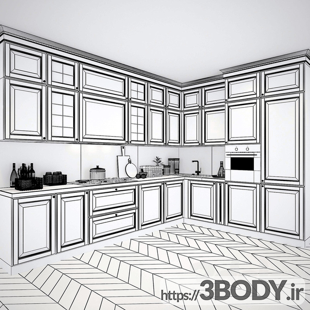 مدل سه بعدی کابینت آشپزخانه عکس 5