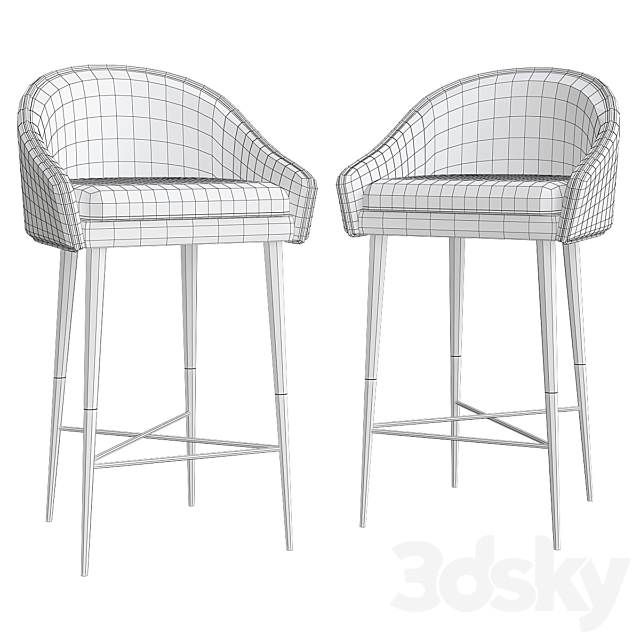 آبجکت سه بعدی صندلی کانتر عکس 3