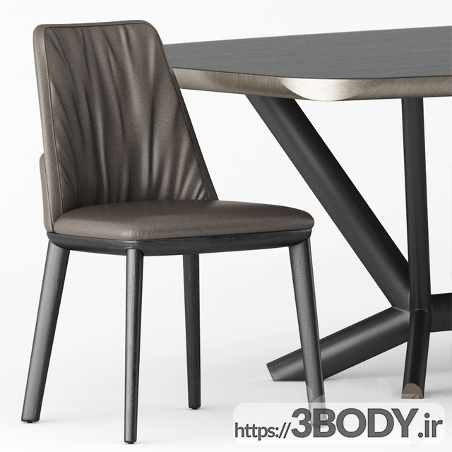آبجکت سه بعدی میز و صندلی عکس 2