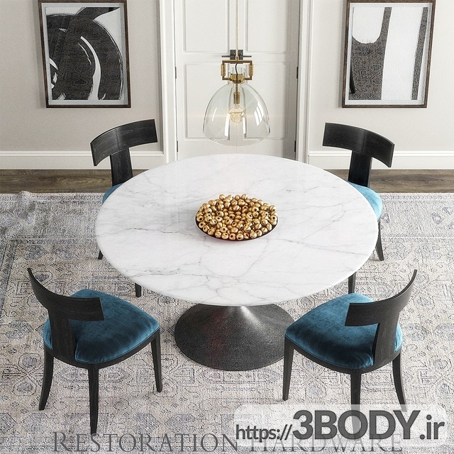 مدل سه بعدی  میز و صندلی عکس 2