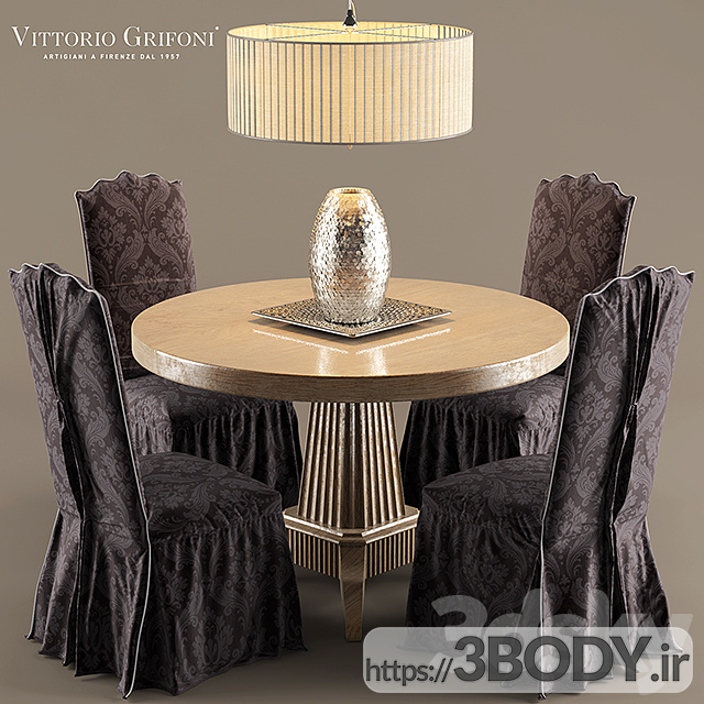 آبجکت سه بعدی میز و صندلی ویتوریو گریفونی عکس 1