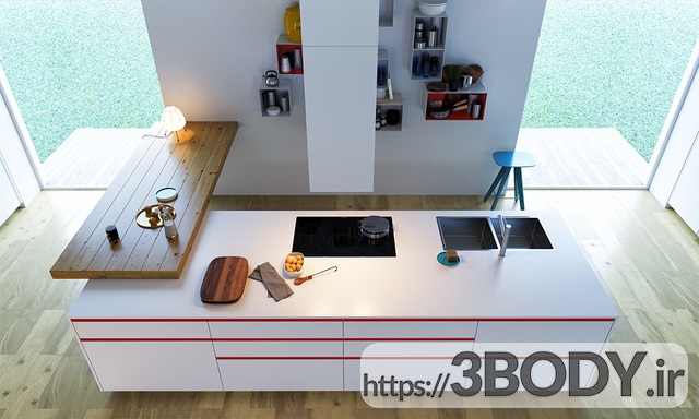 مدل سه بعدی دکور آشپزخانه عکس 2