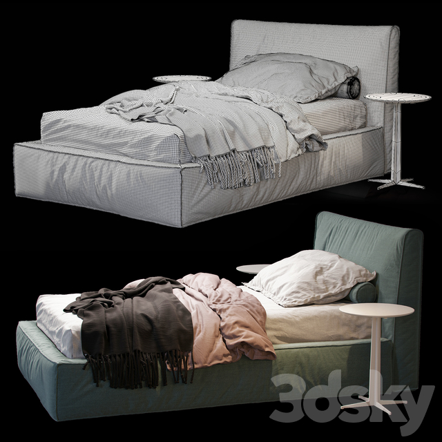 مدل سه بعدی تخت خواب عکس 2