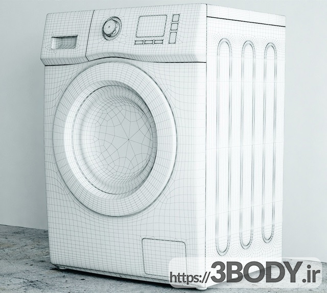 آبجکت سه بعدی ماشین لباسشویی عکس 3