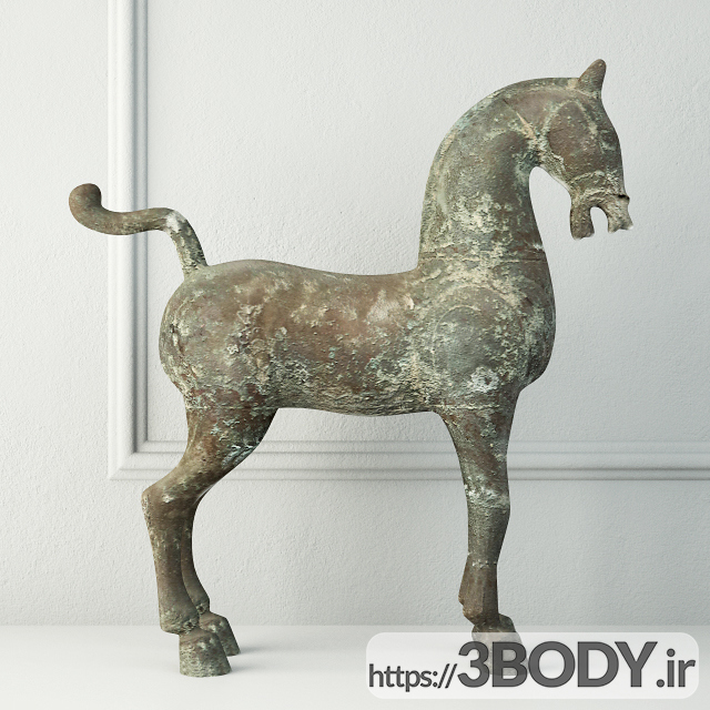 مدل سه بعدی مجسمه اسب برنز عکس 1