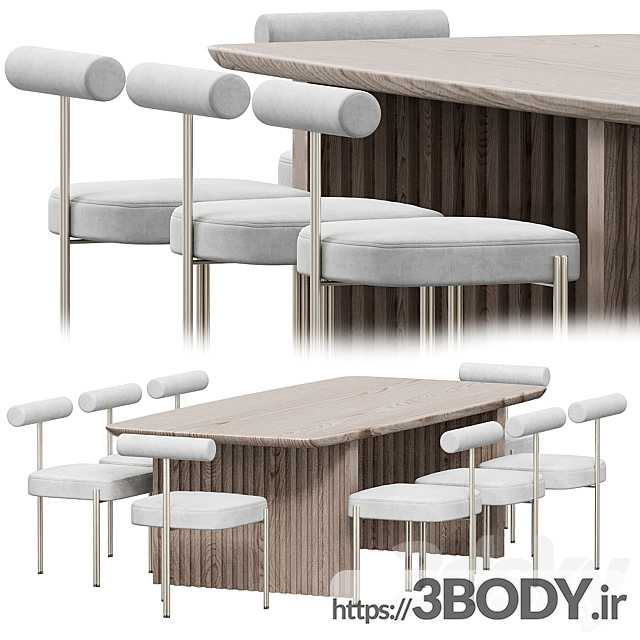 مدل سه بعدی میز و صندلی عکس 2