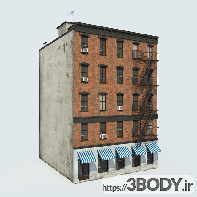 آبجکت سه بعدی نمای ساختمان نیویورک عکس 1